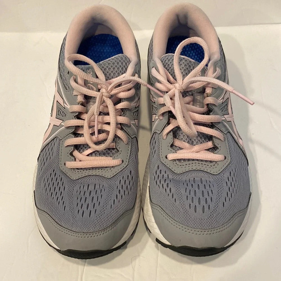 Asics Gel-Contend 7 Gray and Pink Walk-Hero Running Shoe - Picture 2 of 9